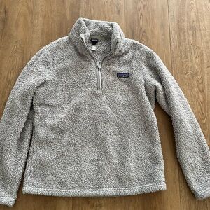 Patagonia Light Gray Fleece Pullover Quarter-Zip Jacket